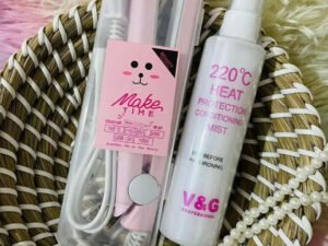 Mini Hair Straightener + Heat Protection Spray Combo.